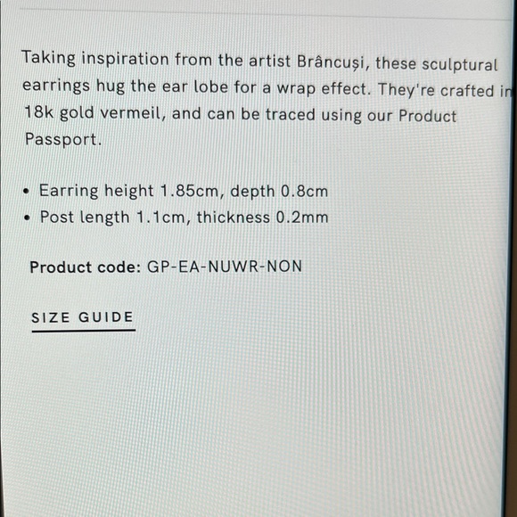 Monica Vinader Gold Nura Earrings - Picture 6 of 7